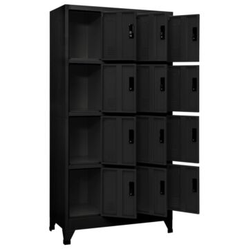 Vidaxl Locker Cabinet Black 90x45x180 Cm Steel