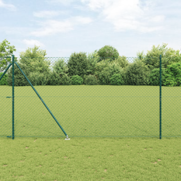 Vidaxl Chain Link Fence With 13 Spike Posts 1.6x25 M Galvanised Steel