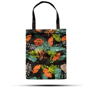 Classic Tote Zipper Bag (dark Tropical Motiff) 40x34cm