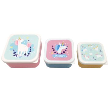 Lunch Boxes Set Of 3 (s/m/l) - Unicorn Magic