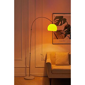 Modern Arched Floor Lamp With Marble Base Adjustable Height 130-180cm