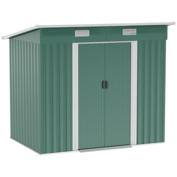 Outsunny 6.8 X 4.3ft Outdoor Garden Storage Shed, Tool Storage Box For Backyard, Patio And Lawn, Green