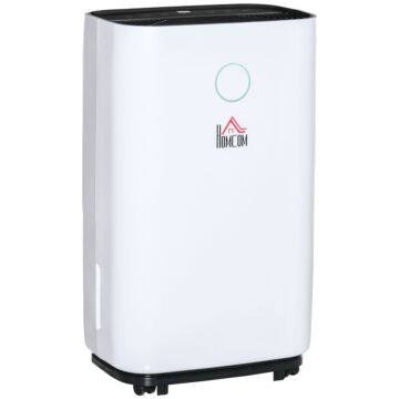 Homcom 16l/day 4000ml Portable Quiet Dehumidifier For Home Laundry Room Bedroom Basement, Electric Moisture Air De-humidifier With 3 Modes