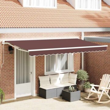 Vidaxl Retractable Awning Brown 400x200 Cm Fabric & Metal, Fabric