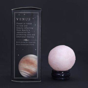 Rose Quartz Planet On A Sola Goldstone Stand (venus)