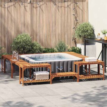 Vidaxl Hot Tub Surround Brown 250 X 250 Cm
