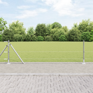 Vidaxl Hexagon Fence 0.6x100 M Galvanised Steel, Vidaxl Fence Posts With Base Plates 13 Pcs Ø32mm 70cm Galvanised Steel