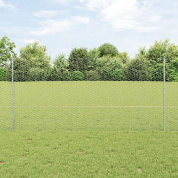 Vidaxl Fence Posts 22 Pcs U-channel 120 Cm Galvanised Steel, Vidaxl Hexagon Fence 1,2x100 M Galvanised Steel