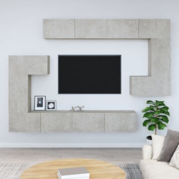 Vidaxl Wall-mounted Tv Cabinet Concrete Grey Engineered Wood