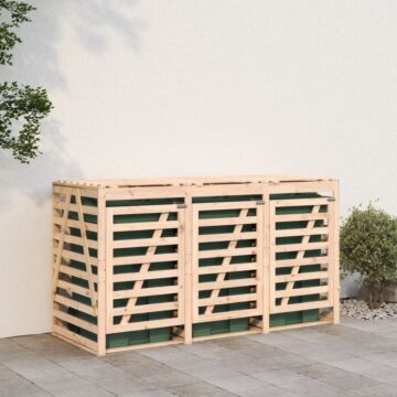 Vidaxl Triple Wheelie Bin Storage Solid Wood Pine