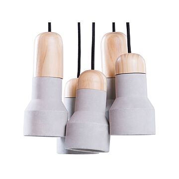 5-light Pendant Cluster Grey Concrete Lamp Industrial Beliani