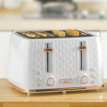 Homcom Four-slice Honeycomb Toaster - White
