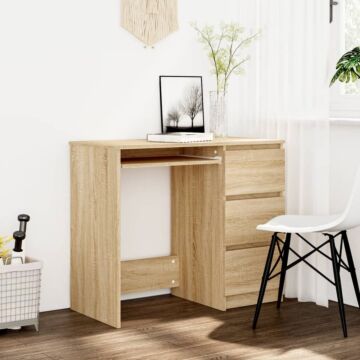 Vidaxl Desk Sonoma Oak 90x45x76 Cm Engineered Wood