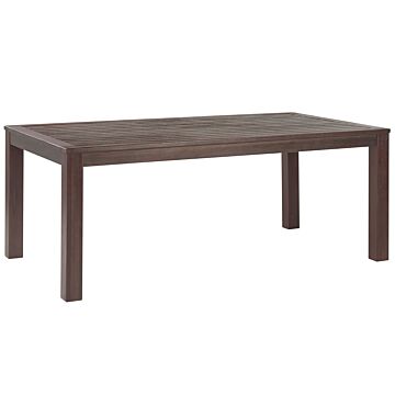 Garden Dining Table Dark Eucalyptus Wood 180 X 100 Cm 6 Seater Outdoor And Indoor Modern Design Beliani