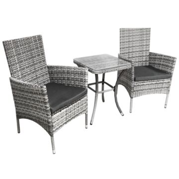 Jardi Rattan Bistro Set Light Grey