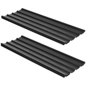 Outsunny Corrugated Roofing Sheets, Pack Of 24, Galvanised Metal Roofing Sheets For Greenhouse, Garage, Storage Shed, Carport, 129 X 45cm, Dark Grey