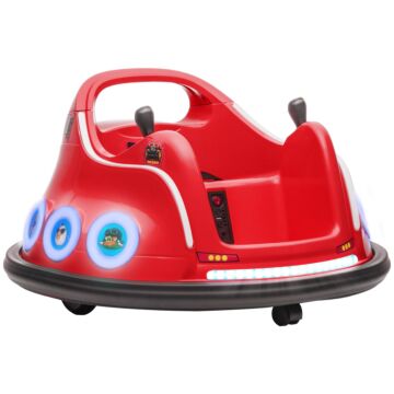 Aiyaplay Angry Bird Licensed Waltzer Car, 12v Kids Bumper Car W/ Joysticks, Remote, Music Led Lights - Red