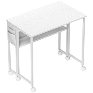 Homcom 80 Cm Drop Leaf Writing Work Desk - White