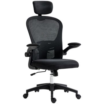 Vinsetto Multi-adjustable Office Chair, With Lumbar Support, Headrest And Mesh Back - Black