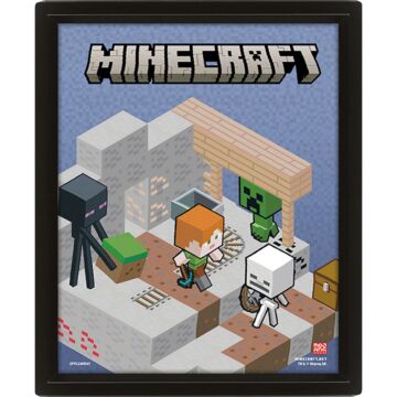 Minecraft Terrain Framed 3d Picture