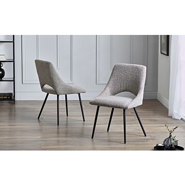 Iris Boucle Dining Chair - Grey