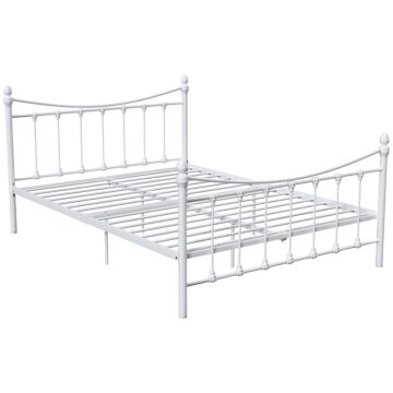 Vida Designs Paris Double Metal Bed, White