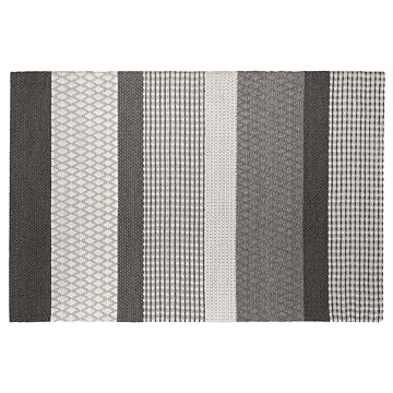 Area Rug Grey 160 X 230 Cm Wool Living Room Home Office Patches Beliani