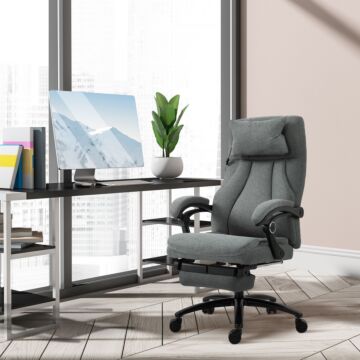 Vinsetto Office Chair 2-point Removable Vibration Massage Pillow Executive Ergonomic Usb Power Adjustable Height 360° Swivel Grey