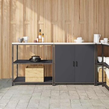 Vidaxl With Shelf With Storage With Door Adjustable 2 Pcs Anthracite Cold-rolled Steel