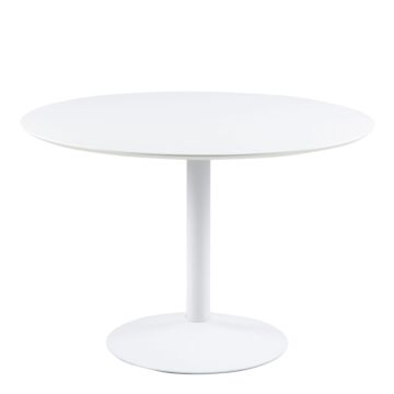 Ibiza Round Dining Table With White Top And White Base