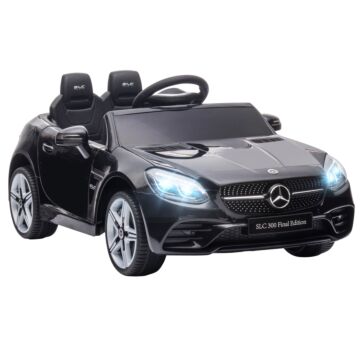 Aiyaplay Mercedes Benz Slc 300 Licensed 12v Kids Electric Ride On Car With Parental Remote Two Motor Music Light Suspension Wheel For 3-6 Years Black