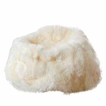 Xxl Luxurious Natural White Sheepskin Beanbag