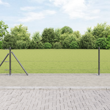 Vidaxl Hexagon Fence Grey 0.6x100 M Steel, Vidaxl Fence Posts With Base Plates 13 Pcs Ø32mm 70cm Galvanised Steel