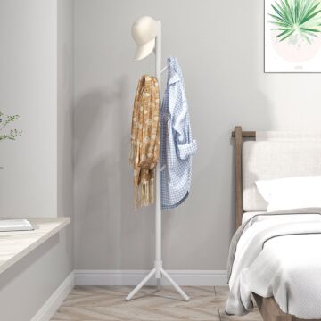 Homcom Eight-hook Wooden Coat Rack - White