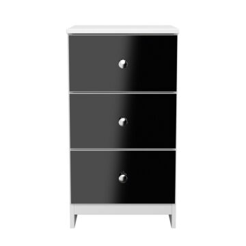 Yarmouth 3 Drawer Bedside Cabinet In Black & White