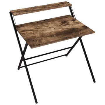 Vida Designs Brooklyn Foldable Computer Desk, Dark Wood