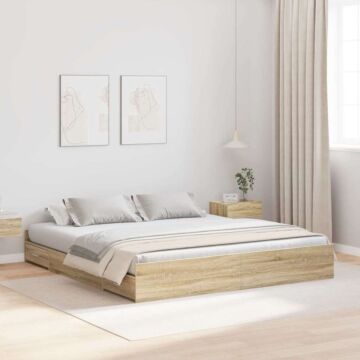 Vidaxl Storage Bed Frame With Drawer With Headboard With Storage Sonoma Oak 200 X 200 Cm