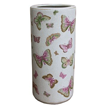 Ceramic Umbrella Stand, Butterfly Design