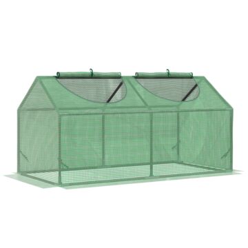 Outsunny Mini Greenhouse, Small Plant Grow House For Outdoor With Durable Pe Cover, Observation Windows, 119 X 60 X 60 Cm, Green