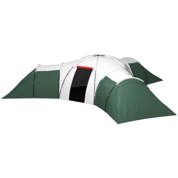 Outsunny 6-9 Man Tent With Bedrooms And Living Room, Accessories Included