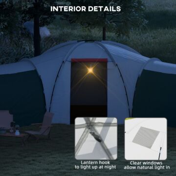 Outsunny 6-9 Man Tent With Bedrooms And Living Room, Accessories Included