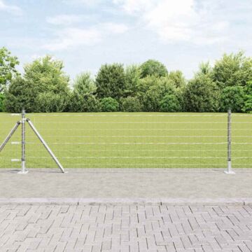 Vidaxl Euro Fence With 13 Flanged Posts 0.6x50 M Galvanised Steel