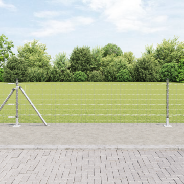 Vidaxl Euro Fence With 13 Flanged Posts 0.6x50 M Galvanised Steel