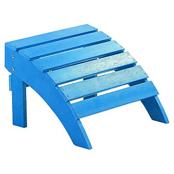 Garden Footstool Blue Plastic Wood Weather Resistant Slatted Modern Style Beliani