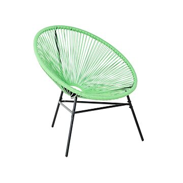 Garden Chair Green Pe Rattan Papasan Modern Beliani