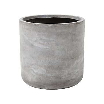 Plant Pot Grey 51x51x50 Cm Fibre Clay Round Weather Resistant Beliani