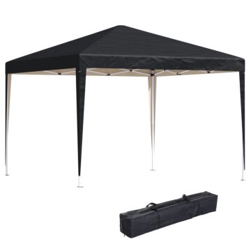 Outsunny 3 X 3 Meter Garden Heavy Duty Pop Up Gazebo Marquee Party Tent Folding Wedding Canopy Black Uv Protection
