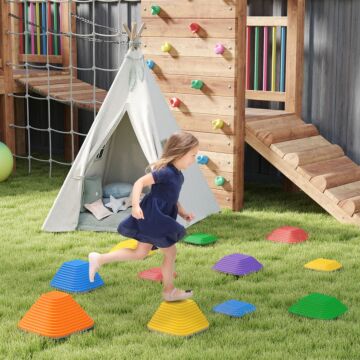 Aiyaplay Balance Stepping Stones For Kids, 11pcs Non-slip Stackable River Stones, Obstacle Courses For Balance & Motor Skills