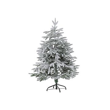 Artificial Christmas Tree White Pvc Metal Base 120 Cm Snowed Scandinavian Style Beliani
