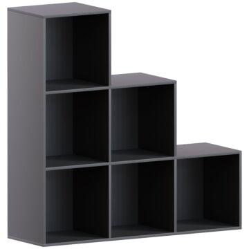 Vida Designs Durham 6 Cube Staircase Storage Unit, Black